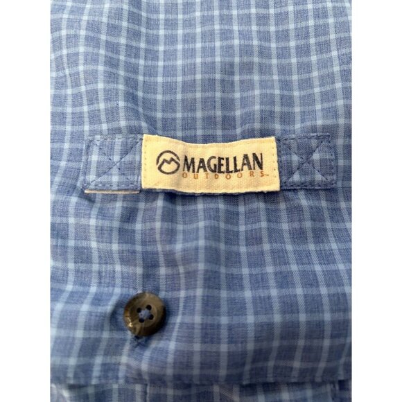 Magellan Outdoors Men's Relaxed Fit Fish Gear Shirt S Blue Plaid - Picture 3 of 7